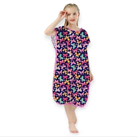 NWT Girls Chiffon Cover Ups Novelty Quick Dry Coverups Swimsuit Beach Dress Tops - Picture 2 of 7